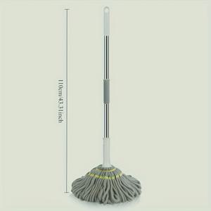 TEMU 손을 사용하지 않고 짜는 스트링 몹으로 쉽게 청소하세요 - 거실, 침실, 화장실, 주방 및 바닥 표면에 사용할 수 있는 다용도 젖은/마른 회전 몹|물걸레청소기