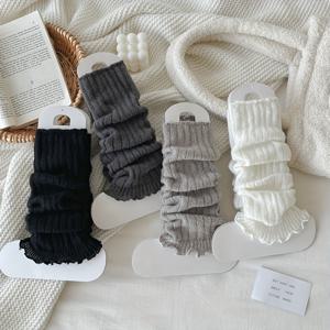 TEMU 여성용 4팩 수직 양말 커버, 가을 겨울 스타일, 더블니들 한국 패션 오버더니 소크스, JK 롱 튜브 양말, 다용도 일본풍 종아리 커버