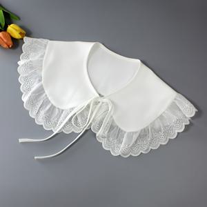 TEMU 1개 레이스 칼라 숄, 캐주얼하고 다용도. 궁전 스타일, 레트로 목과 어깨 장식. 봄, 여름, 가을 겨울에 어울리는 아름다운 여성 액세서리