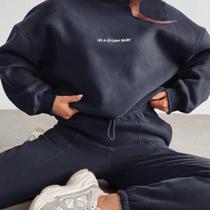 TEMU 여성용 아웃도어 스포츠 캐주얼 피트니스 따뜻한 투피스 세트, 새로운 하이 칼라 슈트