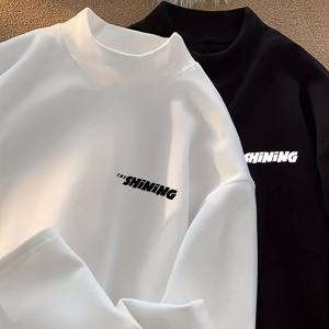 TEMU 2개 남아용 플리스 안감 터틀넥 스웨트셔츠 - 따뜻하고 신축성 있는 긴팔 풀오버, 겨울용