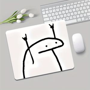 TEMU 귀여운 블랙 라인 드로잉 마우스 패드 - 사랑스러운 흰색 스틱 피규어 & 손 제스처, 미끄럼 방지 고무 베이스, 세탁 가능한 표면, 직사각형 데스크 매트, 청소년, 성인용 - 사무실, 집, 학교, 책상용 마우스 패드,대형 마우스 패드,데스크탑용 데스크 매트,게이밍 마우스 패드,책상 패드,마우스패드,귀여운 마우스 패드,게이머용 마우스패드