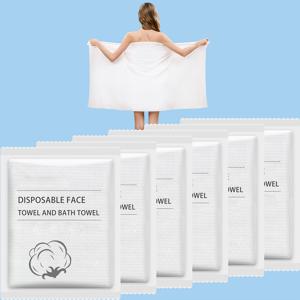 TEMU 일회용 목욕 타월, 3/6/10 대형 여행용 타월 140*70cm, 여행 필수 압축 타월 - 여행, 해변, 샤워, 하이킹, 수영, 호텔, 캠핑에 적합