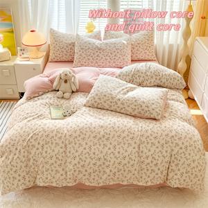 TEMU 3pcs 꽃무늬 침구 세트 - 가벼우며 부드러운 폴리에스터 이불 커버, 베개 커버 및 잠자리 커버, 모든 계절을 위한 편안함, 홈, 여행, 호텔, 침실, 게스트 룸, 여행 필수품|꽃무늬 디자인|지퍼 커버, 침구 필수품