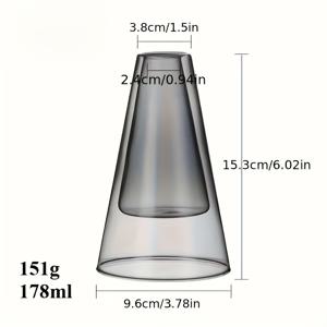 TEMU 이중층 향기 병, 불빛 없는 향기 리드 디퓨저, 고급 유리 빈 병, 세련된 실내 장식용 화분.