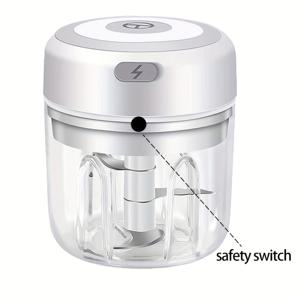 TEMU 스테인리스 스틸 블레이드가 있는 250ml 전기 고기 분쇄기 - USB 충전식, 4단계 속도 조절, 양파, 채소, 과일 및 반죽용 컴팩트 디자인, 2000mAh 리튬 배터리, 주방 및 야외 사용에 적합한 모던 주방 기기 | 내구성 플라스틱 바디