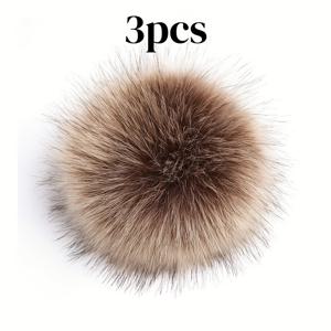 TEMU 3pcs 인조 모피 폼 볼, 3.94in, 다양한 색상, DIY 공예, 키체인, 스카프, 장갑, 가방, 뜨개질 용품