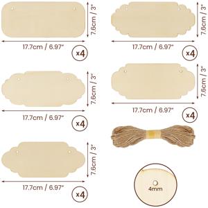TEMU 10/20개, 네 가지 모양의 나무 행 태그, DIY 목재 패널, 수공예 및 장식품, 문 표지 알림, 홈 데코 아이템, 친구와 가족을 위한 선물, 레이저 컷팅, 우드 버닝, 건축 모델, 스테인딩