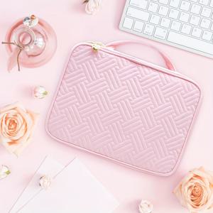 TEMU 여행 필수품을 위한 대용량 시계 스트랩 정리 가방 - 핑크 색상으로 지퍼로 닫을 수 있으며, 메쉬 포켓과 조절 가능한 스트랩이 있습니다. 시계, 이어폰, 액세서리를 보관하기에 이상적입니다. 여행 필수품 가방|지퍼 정리 가방|내구성 있는 직물 가방, 시계 액세서리