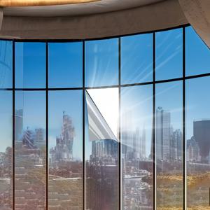 TEMU 1개 일방향 거울 창문 필름, 프라이버시 및 자외선 차단용 - 온도 조절 접착 필름, PVC 소재, 쉬운 설치, 가정, 사무실, 레스토랑 또는 교실에 적합, 반사 방지 필름, UV 보호, 검정색 100% 빛 차단