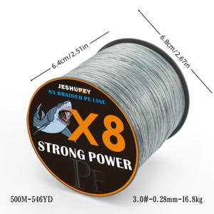 TEMU 1롤 헤비듀티 PE 낚시줄, 7kg-51kg 드래그 강도, 바닷물 및 민물 겸용 대용량 감기 와이어 라인, 대형 메기, 파이크, 머스키, 배스, 송어용 - 스피닝/캐스팅 로드 호환 (그레이)