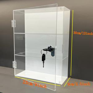 TEMU 잠금 가능한 문이 있는 우아한 아크릴 디스플레이 케이스 - 조립 불필요, 수집품 및 귀중품 전시용 완벽, 집이나 사무실 장식용 컴팩트 보관 정리함, 귀중품 쇼케이스 | 화려한 스토리지 | 내구성 있는 플라스틱 케이스, 선반 장식 아이템|수납정리함