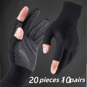 TEMU 20개 (10쌍) 반가락이 있는 여름 사이클링 장갑, 미끄럼 방지 및 내마모성, 편안함, 가벼움, 통기성, 야외 활동에 적합, 얇은 여름 장갑