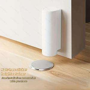 TEMU 신형 초슬림 실내 욕실문 흡착기, 무소음, 무타공, 충격방지, 방풍, 화장실 금속문 흡착기, 노드릴 설치, 하드웨어,세련된 디자인,녹 방지 소재,욕실 액세서리,소형 공간 솔루션,아파트 생활