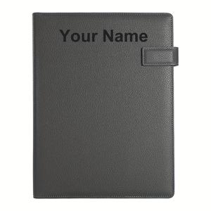 TEMU 노트북, 비즈니스 브리프케이스 정리함, 계약 서명 책 홀더, 여러 포켓과 펜 홀더가 있는 개인화된 사무용품 세트|다기능 디자인|스타일리시한 블랙 케이스