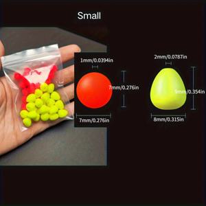 TEMU 50개 플로팅 볼 충돌 드리프트 비즈 - 생생한 레드 & 옐로우 플로팅 볼, 그린 & 레드 , 낚시, 보트용 내구성 좋은 폴리우레탄