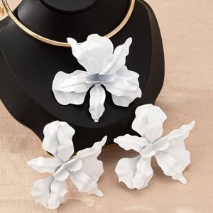 TEMU 3피스 우아하고 신비로운 플로럴 펜던트 목걸이, 초커 & 스터드 세트 - 여성을 위한 스타일리시한 액세서리