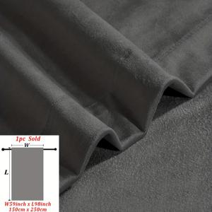 TEMU 1개/2개 그레이 벨벳 커튼, 그로밋 탑, 세탁 가능, 변색 방지, 두껍고 부드러운, 단열 , 이탈리안 스타일 홈 데코, 거실, 침실, 식당, 사무실용
