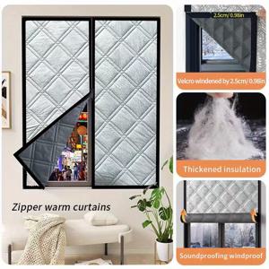 TEMU 겨울 따뜻함을 위한 소음 방지, 빛 차단, 폴리에스터 및 알루미늄 스크린, 표준 창에 적합한, 설치가 쉬운, 열 차단 기능이 있는, 계절에 따라 창을 덮는, 내구성이 뛰어난 창 덮개