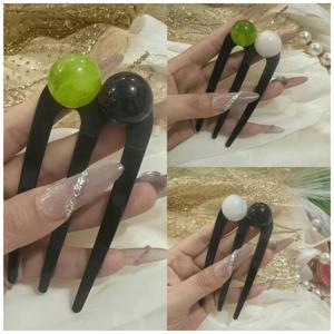 TEMU 1개-3개 간단한 비즈 세 개의 이빨 헤어핀 뒤 머리 헤어 디스크 아티팩트, 여성의 성격 헤어핀 패션 플러그 콤 헤어핀 헤어 액세서리|머리핀