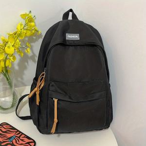 TEMU 여성용 스타일리시 백팩 원형 울잘방 더블 숄더 백 심플 대용량 백팩 여성용, 스타일 하이 컬리지 학생 학교 가방, 8가지 색상으로 제공