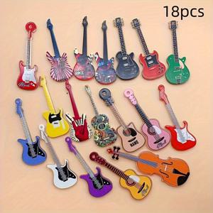 TEMU 18개 컬러풀 레진 펜던트 세트 - 기타, 바이올린, 우쿨렐레 디자인 DIY 주얼리, 귀걸이 및 키체인 만들기용