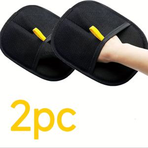 TEMU 2개 세트 고양이용 정전기 방지 린트 제거 장갑 - 이중방향 브러시와 탄성 스트립, 가구 및 의류용 인체공학적 털빗, 탈모 및 그루밍용 블랙 고양이 브러시, 이중디자인 가구 청소 도구