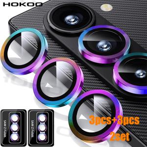 TEMU 3개+3개 2세트 카메라 렌즈 보호기, 7/Z Fold 6/Z Fold 5/Z Fold 4, 9H 강화 유리 카메라 커버 스크린 보호기 3D 금속 개별 링 [케이스 친화적] [설치 트레이] - 다색