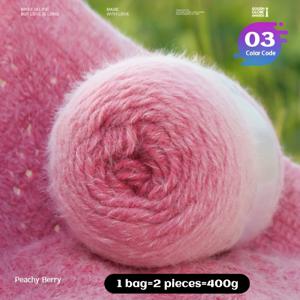 TEMU 빛이 약한 미스트 그라데이션 두꺼운 원단, 긴 무지개 색상 패턴, 패션 스웨터, 숄, 코트, 헤드밴드, 모자 및 액세서리용으로 적합한 DIY 재료로 사용할 수 있습니다. 1개의 가방에는 400g을 가중한 2개의 원단이 포함되어 있으며, 80% 아크릴과 20% 나일론으로 제작됩니다.|머리띠|뜨개실