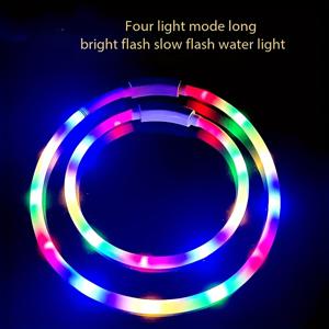 TEMU 1개 - 조절 가능한 USB 충전식 LED 강아지 목걸이, 멀티컬러, 부드러운 4종류의 깜빡임 모드, Cut-to-Fit 디자인으로 야간 안전성과 시인도를 높여주는 할로윈 & 크리스마스에 딱 맞는 선물, 반사형 Bling Dog Collar, 새겨진 이름이 있는 강아지 목걸이