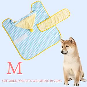 TEMU 빠른 건조 강아지 목욕 가운 - 초흡수, 조절 가능한 줄무늬 애완동물 타월, 대비 트림, 소프트 원단, 강아지 및 작은 개용, 빠른 건조 디자인, 강아지 목욕복, 유쾌한 개 디자인, 퀵드라이 패브릭