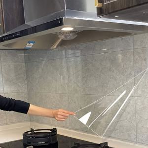 TEMU 고온 저항 PVC 스플래시 가드 - 캐비닛 및 레인지 후드를 위한 자체 접착식 주방 백스플래시, 오일 및 물 방지, 쉬운 설치, 주방 스플래시 가드|현대적인 주방 액세서리|내구성 있는 플라스틱 소재, 주방 스플래시 가드