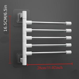 TEMU 1개 공간절약형 무드릴 욕실 & 주방 정리대 - 헤비듀티 스테인리스 타월걸이, 회전 암 포함 - 욕실, 주방, 세탁실용 - 쉬운 설치, 모던 디자인, 매끄러운 메탈릭 마감, 견고한 구조