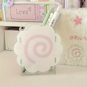 TEMU 1개 여아용 귀여운 파스텔 핑크 데스크 정리함 - 펜 슬롯 및 메이크업 브러시 홀더 포함, 학생용 컴팩트 데스크탑 정리함 & 화장품 보관함 - 사무실, 화장대용 장식 스테이셔너리 트레이