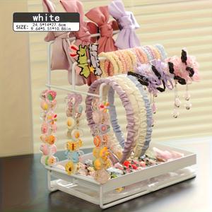 TEMU 1개 헤어 타이 정리대 랙 - 스타일리시한 블랙 아이언 디스플레이 스탠드, 헤어 액세서리, 스크런치, 헤드밴드용, 집이나 선물용으로 완벽, 헤어 액세서리 정리함 | 장식용 보관 | 내구성 있는 구조, 헤어 액세서리 보관, 주얼리 타워