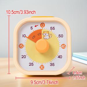 TEMU 아침 메이크업 및 양치 시간을 위한 시각 타이머, 60분 카운트다운과 원터치 음소거 기능. 노인 및 학생에게 적합하며 공부, 요리, 사무 작업, 피트니스 등에 사용 가능하여 시간을 더 재미있게 만들어줍니다|타이머