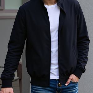 TEMU 남성용 경량 캐주얼 재킷 - 스탠드 칼라, 긴 소매 & 지퍼 포켓이 있는 스포츠 슬림핏 지퍼업 재킷, 봄/가을 야외 트레이닝 및 체육관 캐주얼 착용을 위한 내구성 폴리에스터, 세련된 디자인