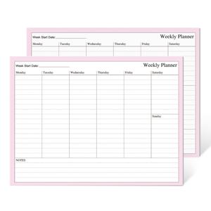 TEMU 주간 계획 노트패드 세트 2개 - A4 사이즈, 날짜 미표시 형식, 총 50장, 소프트바운드, 작업 관리, 업무 또는 공부에 이상적, 작업 관리 노트패드 | 날짜 미표시 노트패드 | 소프트바운드 노트패드, 주간 플래너 패드