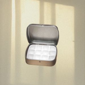 TEMU 저장 상자가 있는 미니 물방울 퍼플러 - 물감, 생생한 색상, 컴팩트하고 휴대하기 쉬운 디자인의 금속 정리함, 예술가 및 공예용, 12칸 수납, 아트 용품 보관, 세련된 메탈릭 마감, 내구성 있는 구조