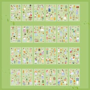 TEMU 24개 세트 일본 애니메이션 소녀 봄 & 일상 스티커북 - 귀여운 파스텔 PET 방수 스티커, 꽃, 음식, 의상 & 계절 장식 포함, 스크랩북, 저널링, 플래너, DIY 공예용 - 카와이 봄 테마 콜라주 아트, 일본어 텍스트 & 캐릭터 포함, 창의적인 프로젝트를 위한 24가지 독특한 디자인, 생생한 색상 & 섬세한 디테일, 스크랩북 아트에 완벽