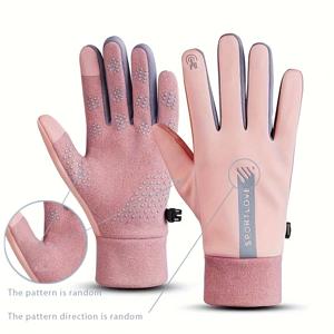 TEMU 여성 & 남성용 터치스크린 겨울 장갑 - 방풍 올시즌 인체공학적 스키 & 사이클링 장갑, 하트 모양 손바닥, 부드러운 /검정/보라색, 손목 스트랩 & 버클 잠금 장치, 하이킹, 야외 스포츠, 스마트폰, 태블릿용 - 스키, 스노보드, 게임에 이상적 - 내구성 & 편안함 (다양한 색상 옵션) - 터치스크린 호환 & 방풍 보온 디자인