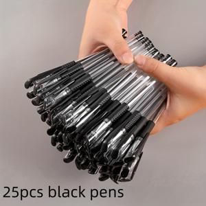 TEMU 25개입 중성펜 0.5 사무용 펜 블랙 카본 펜 학생용 워터펜 레드 블루 워터펜 볼펜 도매, 학습 도구,가벼운 펜,컴팩트 펜,믿을 수 있는 펜,멀티팩 펜,미세한 팁 펜,전문가,사무직 근로자