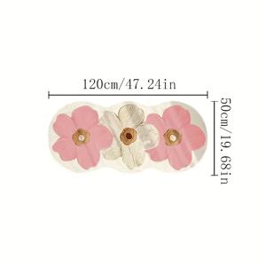 TEMU 1개 벨벳 매트, 850g/㎡, 오일 페인팅 스타일 침실 장식용 미끄럼 방지 고무 백킹 - 세탁 가능한 매트, 부드럽고 사용하기 쉬운 홈 데코를 위한 완벽한 매트, 라운드 러그 블랙, 거실/침실/베드룸용 카펫 매트, 침대 옆 러그, 아름다운 러너 매트