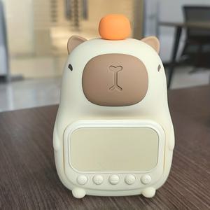 TEMU 귀여운 돌고래 알람 시계 (야간 조명 포함) - 충전식 디지털 디스플레이, 진동 알람, 배터리 구동, 충전, 불규칙한 모양, 만화 디자인, 가정 및 호텔 사용에 적합, 호텔 알람 시계 | 재미있는 디자인 | 튼튼한 플라스틱 바디