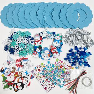 TEMU 269피스 겨울 공예 DIY 크리스마스 눈꽃 화환 장식 세트, 눈사람 산타 재미있는 폼 스티커, 크리스마스 파티 장식, 성인 교실 활동, 랜덤 색상 및 스타일, 새해, 발렌타인데이 선물|스티커