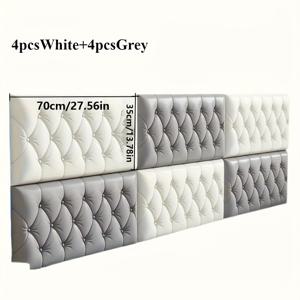 TEMU 8개 세트 타타미 매트 포함 충격 방지 벽, 부드러운 패딩 침대 주변 등받이, 자체 접착식 완충 쿠션 링 (헤드보드 및 가장자리용), 가구 패딩,셀프 접착 패드,고품질 폼,내구성 있는 패딩,침대 범퍼 패드,가구 보호 커버,가구 관리,반려동물 주인