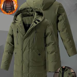 TEMU 남성용 헤비듀티 겨울 후드 자켓 - 풀 지퍼 프론트 & 도어 지퍼, 등산 코트, 스키 및 클라이밍용 방풍 - 세탁기 사용 가능 - 아우터웨어 (아니오)