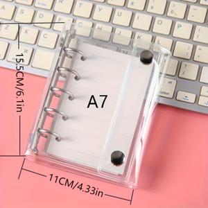 TEMU 1개 휴대용 투명 바인더, 투명 스티커 노트북 바인더, 사진 앨범 스티커 북, 스티커 북, 사진 보관 가방, 주간 플래너 바인더, 월간 플래너 바인더, 플래너 노트북, 사무용 문구류, 새해 선물, 크리스마스 선물, 사무용품,플래너 오거나이저, 플래너,세련된 디자인,가벼운 바인더,고품질 스티커,플래너 북,선물 아이디어,공예 애호가