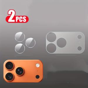 TEMU 아이폰 17 프로맥스 렌즈 보호 패드 2개 세트, 아이폰 에어 17Pro용 소프트 필름 강화유리 렌즈 링, 스크래치 방지 필름,부드러운 질감,내구성 있는 유리 패드,정밀 절단 필름,모바일 사진작가,스마트폰 사용자