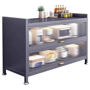 TEMU 업소용 선반 작업대 주방 조리대 수납장 냄비 방진 조리선반 전자렌지 밥솥 부엌 스텐 수납-견고한 구조, 현대적 디자인, 도구 없이 간편 설치, 슬림한 모던 스타일, 컴팩트 디자인|밥솥